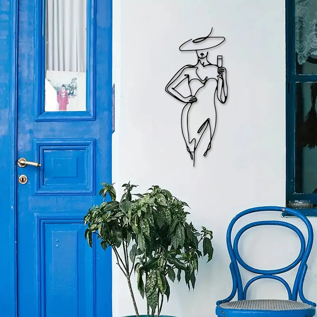 Sophisticated Lady Black Metal Wall Art 3d Iron Crafted Wall Mounted Decoration For Living Room Bedroom Boutique Salon Art Decor