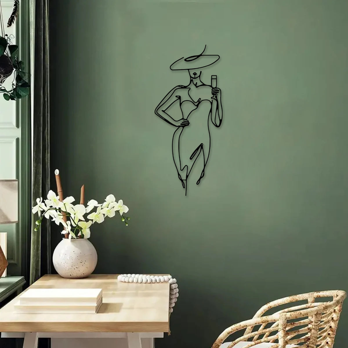 Sophisticated Lady Black Metal Wall Art 3d Iron Crafted Wall Mounted Decoration For Living Room Bedroom Boutique Salon Art Decor