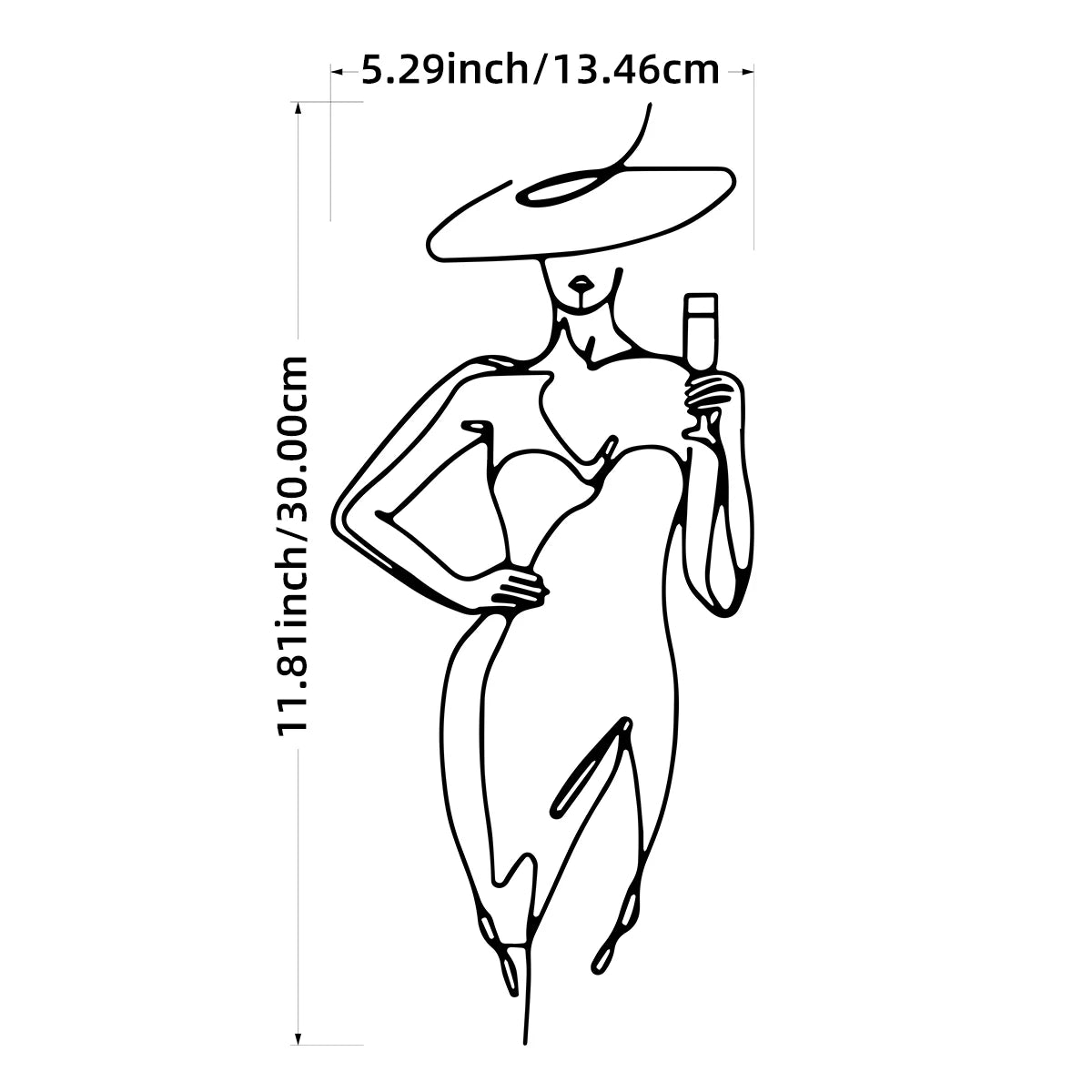 Sophisticated Lady Black Metal Wall Art 3d Iron Crafted Wall Mounted Decoration For Living Room Bedroom Boutique Salon Art Decor