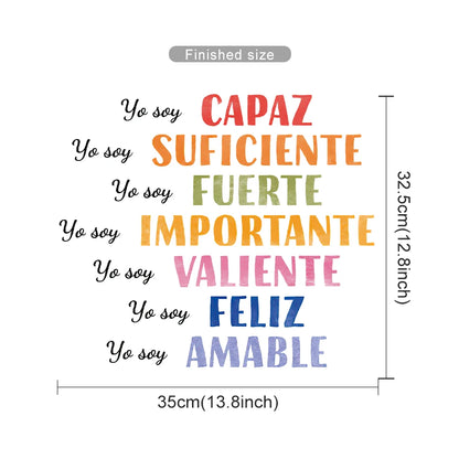 Spanish Color Moods Nursery Wall Decals – Emotion Management Wall Stickers for Nursery Kids Room Classroom Gentle Emotional Learning Art