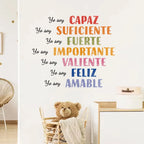 Spanish Color Moods Nursery Wall Decals – Emotion Management Wall Stickers for Nursery Kids Room Classroom Gentle Emotional Learning Art