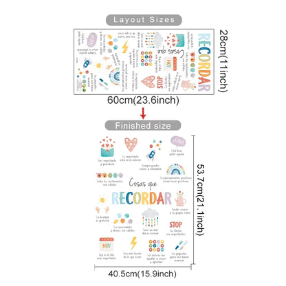 Spanish Color Moods Nursery Wall Decals – Emotion Management Wall Stickers for Nursery, Kids Room, or Classroom - Gentle Emotional Learning Art