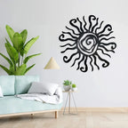 Spanish Sun Metal Wall Art 3D Iron Crafted Abstract Hanging Wall Decoration For Living Room Dining Room Home and Garden Decor