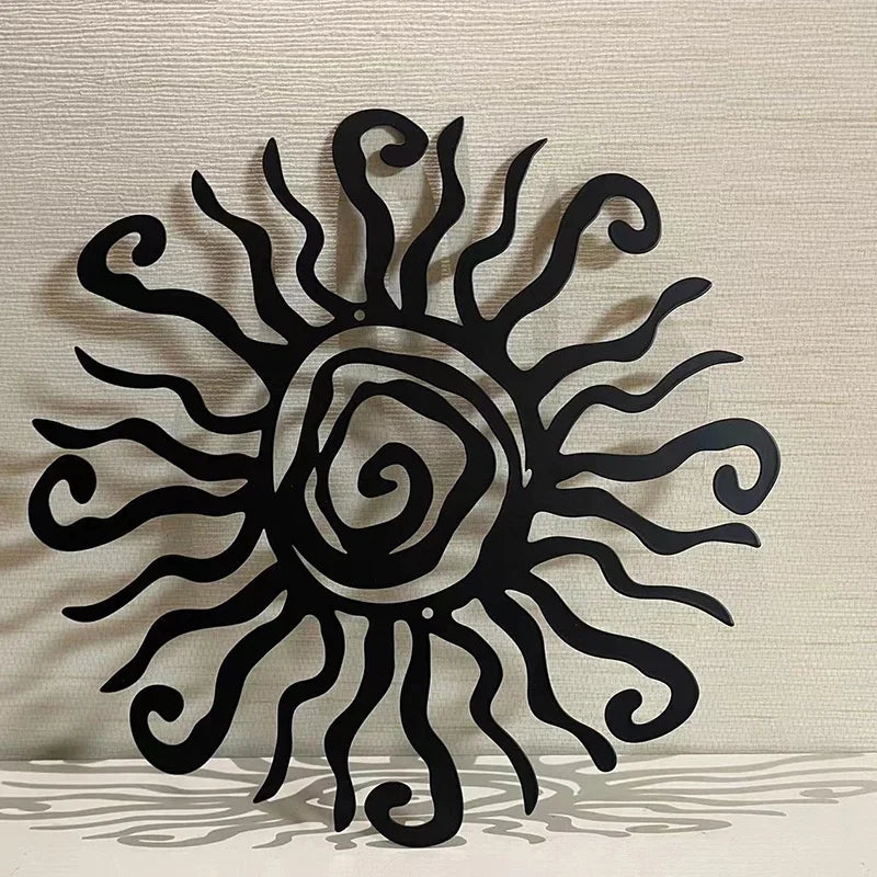 Spanish Sun Metal Wall Art 3D Iron Crafted Abstract Hanging Wall Decoration For Living Room Dining Room Home and Garden Decor