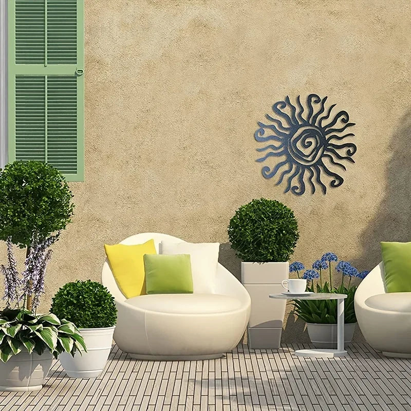 Spanish Sun Metal Wall Art 3D Iron Crafted Abstract Hanging Wall Decoration For Living Room Dining Room Home and Garden Decor