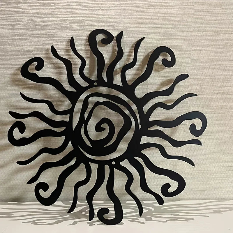 Spanish Sun Metal Wall Art 3D Iron Crafted Abstract Hanging Wall Decoration For Living Room Dining Room Home and Garden Decor