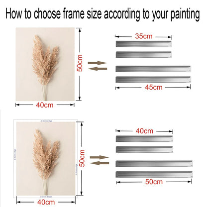 Square Format Metal Picture Frame Gold Silver Black 30x30cm, 50x50cm, 100x100cm etc For Framing Canvas Prints - Brushed Gold, Titanium Gold, Brushed Black, Brushed Silver, Aluminium Frame Kits Complete With Wooden Inner Frame