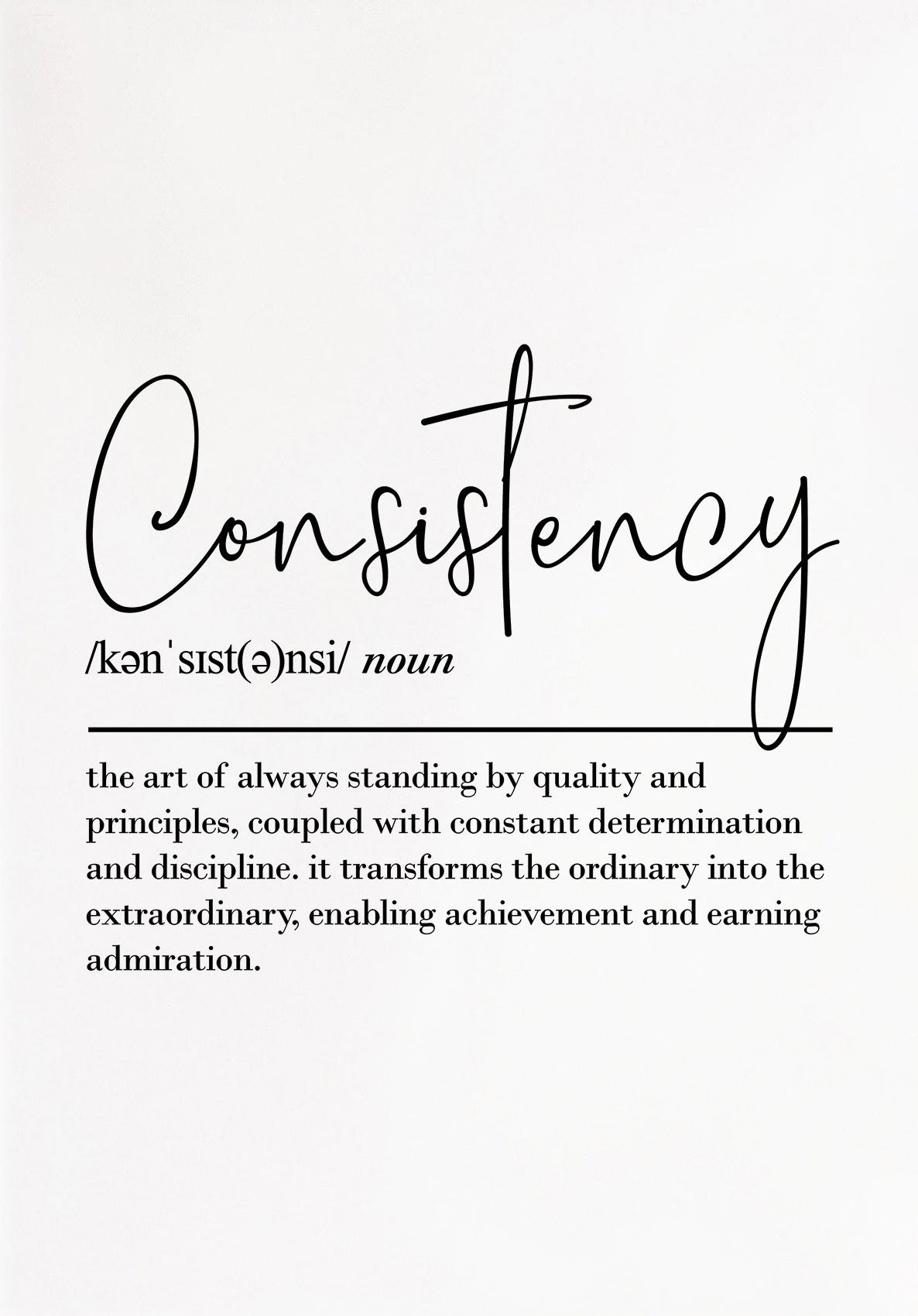 Definition of the word 'Consistency' on a white background