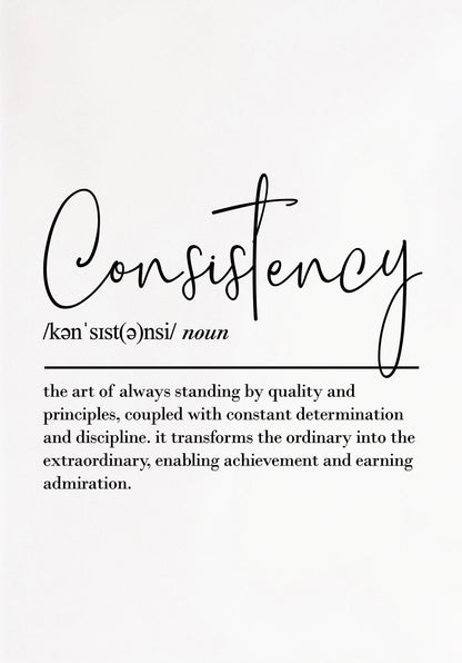 Definition of the word 'Consistency' on a white background