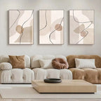 Subtle Beige Abstract Shape and Line Wall Art Fine Art Canvas Prints Pictures For Living Room Bedroom Nordic Art For Contemporary Interiors