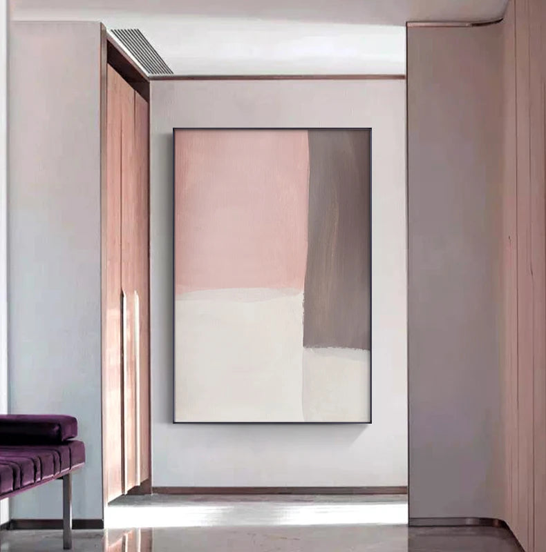 Subtle Shades Of Pink & Blue Watercolor Abstract Wall Art Fine Art Canvas Prints For Modern Apartment Living Room Bedroom Art For Contemporary Interiors