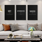 Success Definition Posters Black and White Wall Art Fine Art Canvas Prints Motivational Daily Mantra Pictures For Living Room Bedroom Study Room Wall Decor