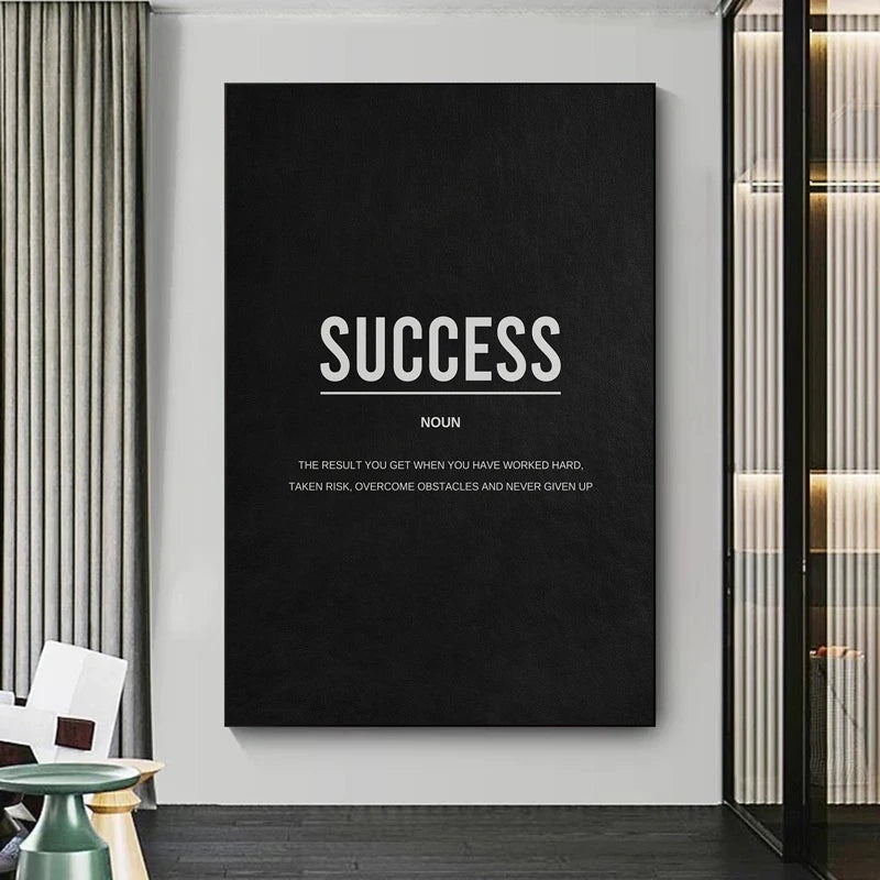 Success Definition Posters Black and White Wall Art Fine Art Canvas Prints Motivational Daily Mantra Pictures For Living Room Bedroom Study Room Wall Decor
