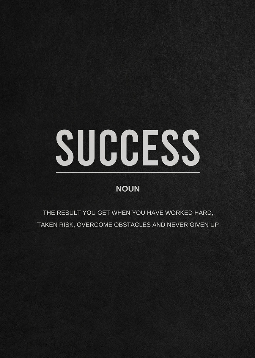 Success Definition Posters Black and White Wall Art Fine Art Canvas Prints Motivational Daily Mantra Pictures For Living Room Bedroom Study Room Wall Decor