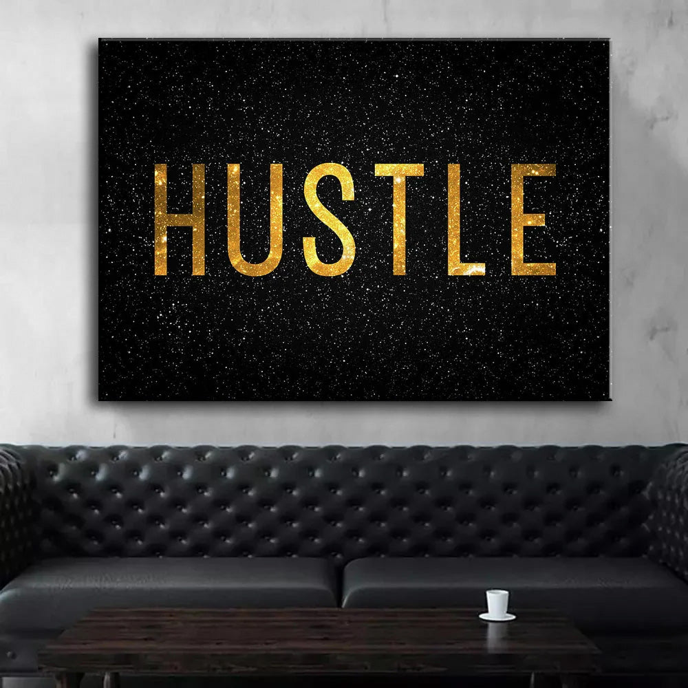 Success Hustle Quotes Posters Wall Art Fine Art Canvas Prints Inspirational Motivation Art For Home/Office Success Wall Art Decor