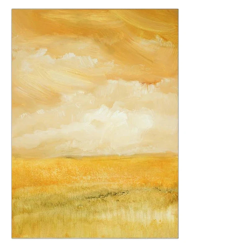 Summer Yellow Fields Landscape Wall Art Fine Art Canvas Prints Colorful Pictures For Living Room Bedroom Contemporary Home Office Decor