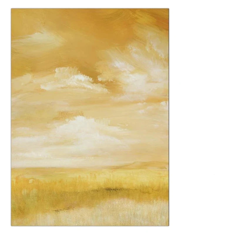 Summer Yellow Fields Landscape Wall Art Fine Art Canvas Prints Colorful Pictures For Living Room Bedroom Contemporary Home Office Decor