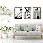 Sun Moon Landscape Abstract Botanical Metal Wall Art Plaques 3d Crafted Iron Art Wall Decoration For Living Room Home Decor