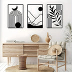 Sun Moon Landscape Abstract Botanical Metal Wall Art Plaques 3d Crafted Iron Art Wall Decoration For Living Room Home Decor