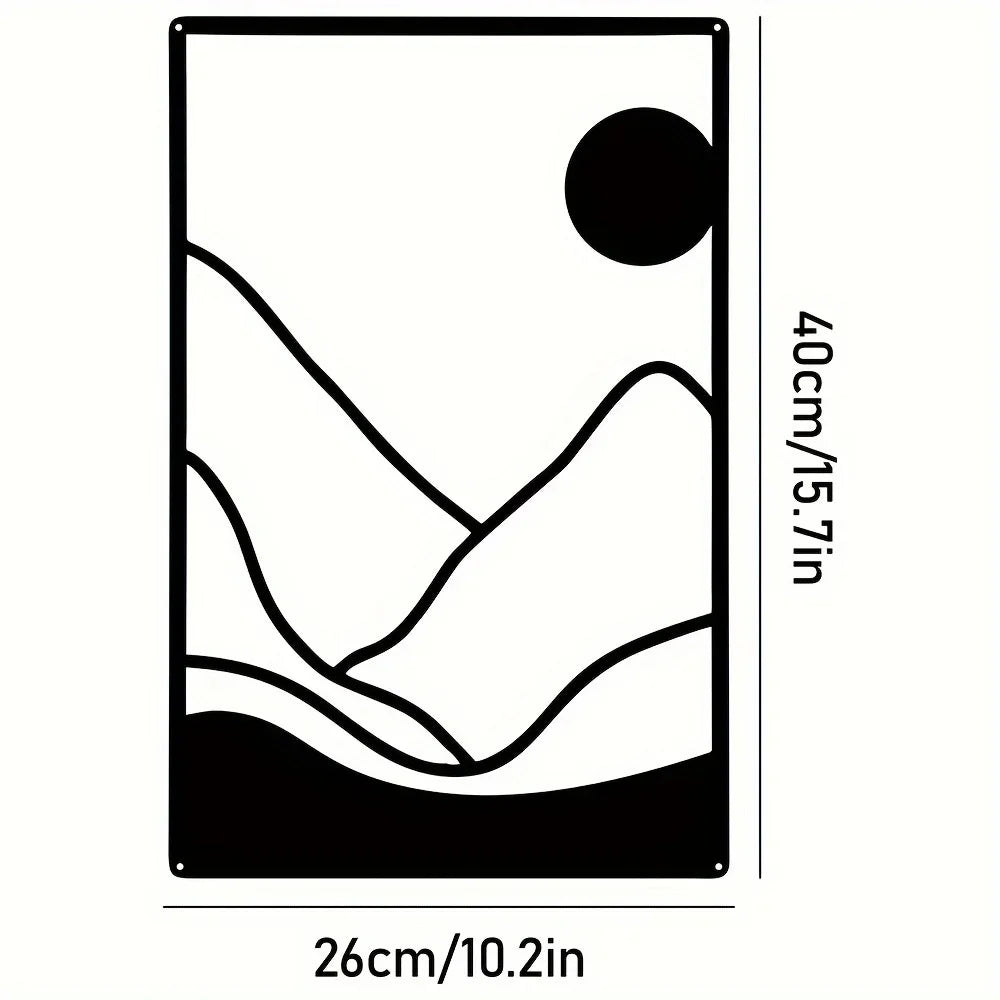 Sun Moon Landscape Abstract Botanical Metal Wall Art Plaques 3d Crafted Iron Art Wall Decoration For Living Room Home Decor