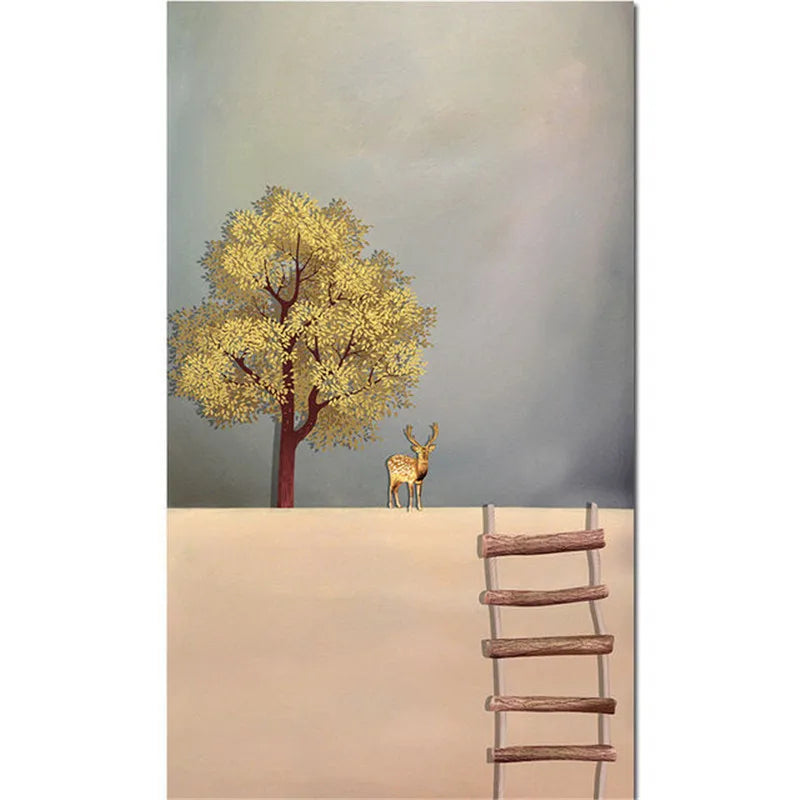 Surreal Abstract Auspicious Golden Boat Wall Art Fine Art Canvas Prints Modern Art For Living Room Foyer Reception Room Pictures For Contemporary Interiors 2025