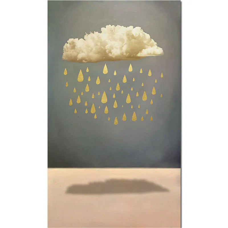 Surreal Abstract Auspicious Golden Boat Wall Art Fine Art Canvas Prints Modern Art For Living Room Foyer Reception Room Pictures For Contemporary Interiors 2025