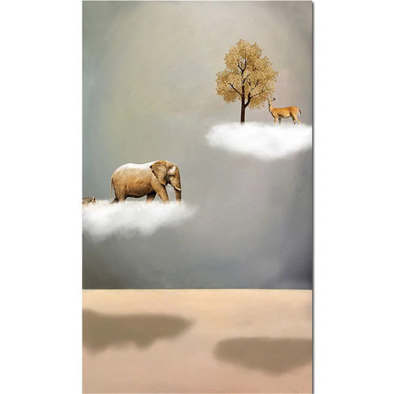 Surreal Abstract Auspicious Golden Boat Wall Art Fine Art Canvas Prints Modern Art For Living Room Foyer Reception Room Pictures For Contemporary Interiors 2025