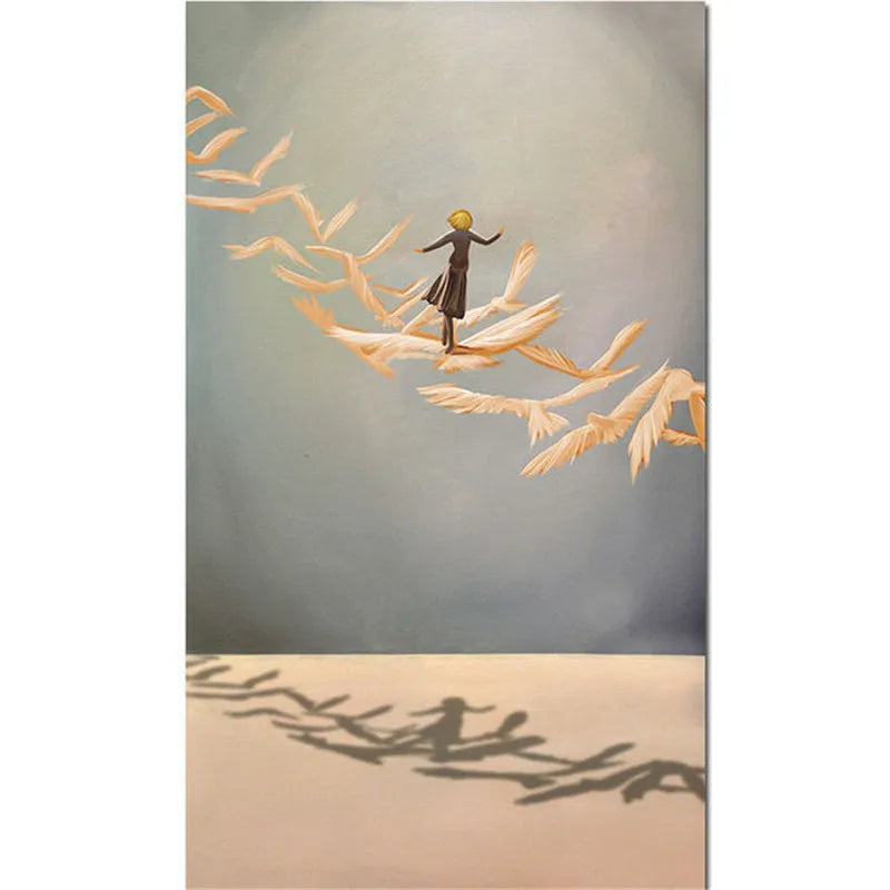 Surreal Abstract Auspicious Golden Boat Wall Art Fine Art Canvas Prints Modern Art For Living Room Foyer Reception Room Pictures For Contemporary Interiors 2025