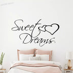  Sweet Dreams Love Quotes Wall Sticker For Bedroom Removable Peel and Stick Vinyl Wall Decal For Creative DIY Home Decor
