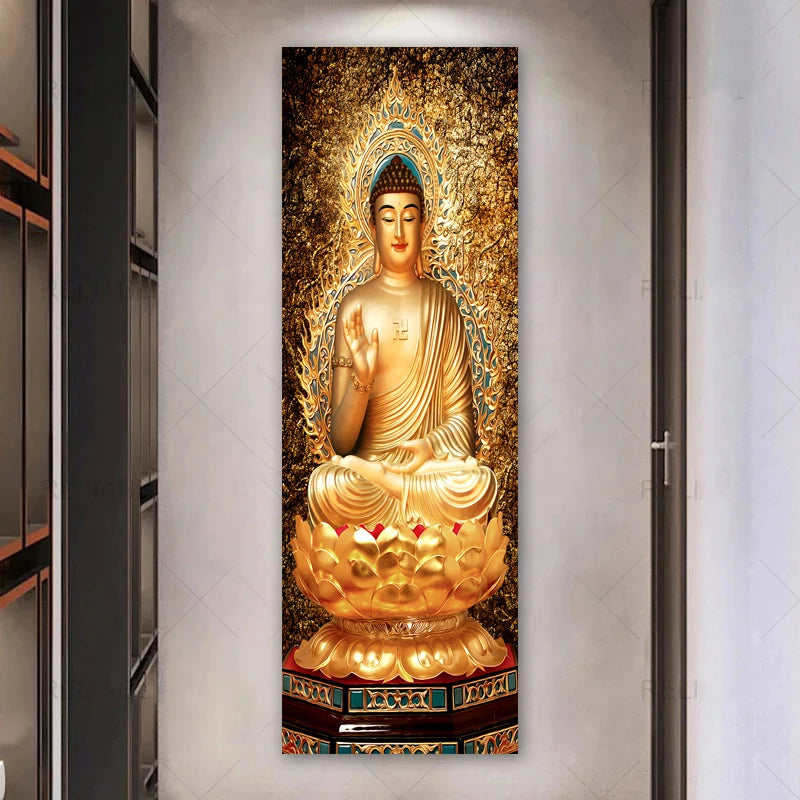 Tall Format Buddha Poster Wall Art Fine Art Canvas Prints Inspirational Pictures For Entrance Hall Living Room Spa Home Office Art Decor
