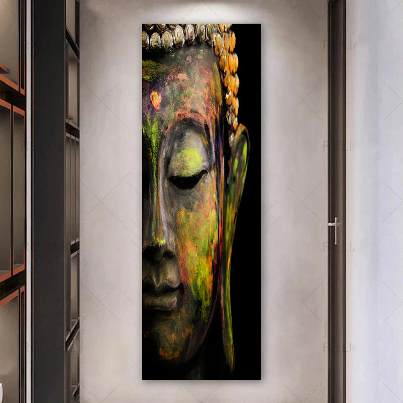 Tall Format Buddha Poster Wall Art Fine Art Canvas Prints Inspirational Pictures For Entrance Hall Living Room Spa Home Office Art Decor