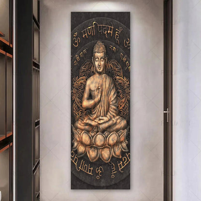 Tall Format Buddha Poster Wall Art Fine Art Canvas Prints Inspirational Pictures For Entrance Hall Living Room Spa Home Office Art Decor
