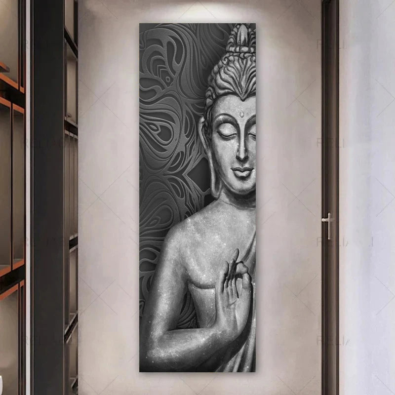 Tall Format Buddha Poster Wall Art Fine Art Canvas Prints Inspirational Pictures For Entrance Hall Living Room Spa Home Office Art Decor