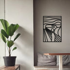 The Scream Abstract Line Art Metal Art Wall Art 3d Wrought Iron Plaque Modern Contemporary Wall Decoration For Living Room Dining Room Bedroom Art Decor