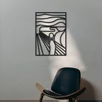 The Scream Abstract Line Art Metal Art Wall Art 3d Wrought Iron Plaque Modern Contemporary Wall Decoration For Living Room Dining Room Bedroom Art Decor