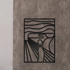 The Scream Abstract Line Art Metal Art Wall Art 3d Wrought Iron Plaque Modern Contemporary Wall Decoration For Living Room Dining Room Bedroom Art Decor
