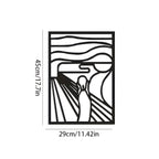 The Scream Abstract Line Art Metal Art Wall Art 3d Wrought Iron Plaque Modern Contemporary Wall Decoration For Living Room Dining Room Bedroom Art Decor