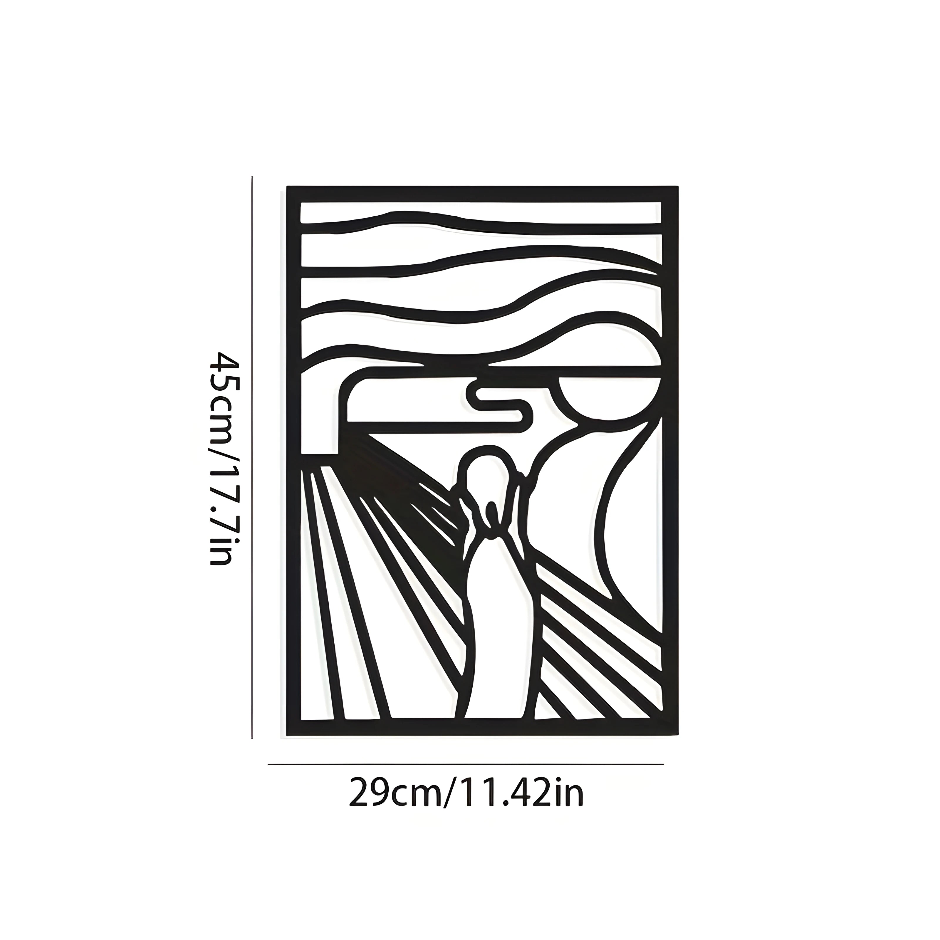 The Scream Abstract Line Art Metal Art Wall Art 3d Wrought Iron Plaque Modern Contemporary Wall Decoration For Living Room Dining Room Bedroom Art Decor