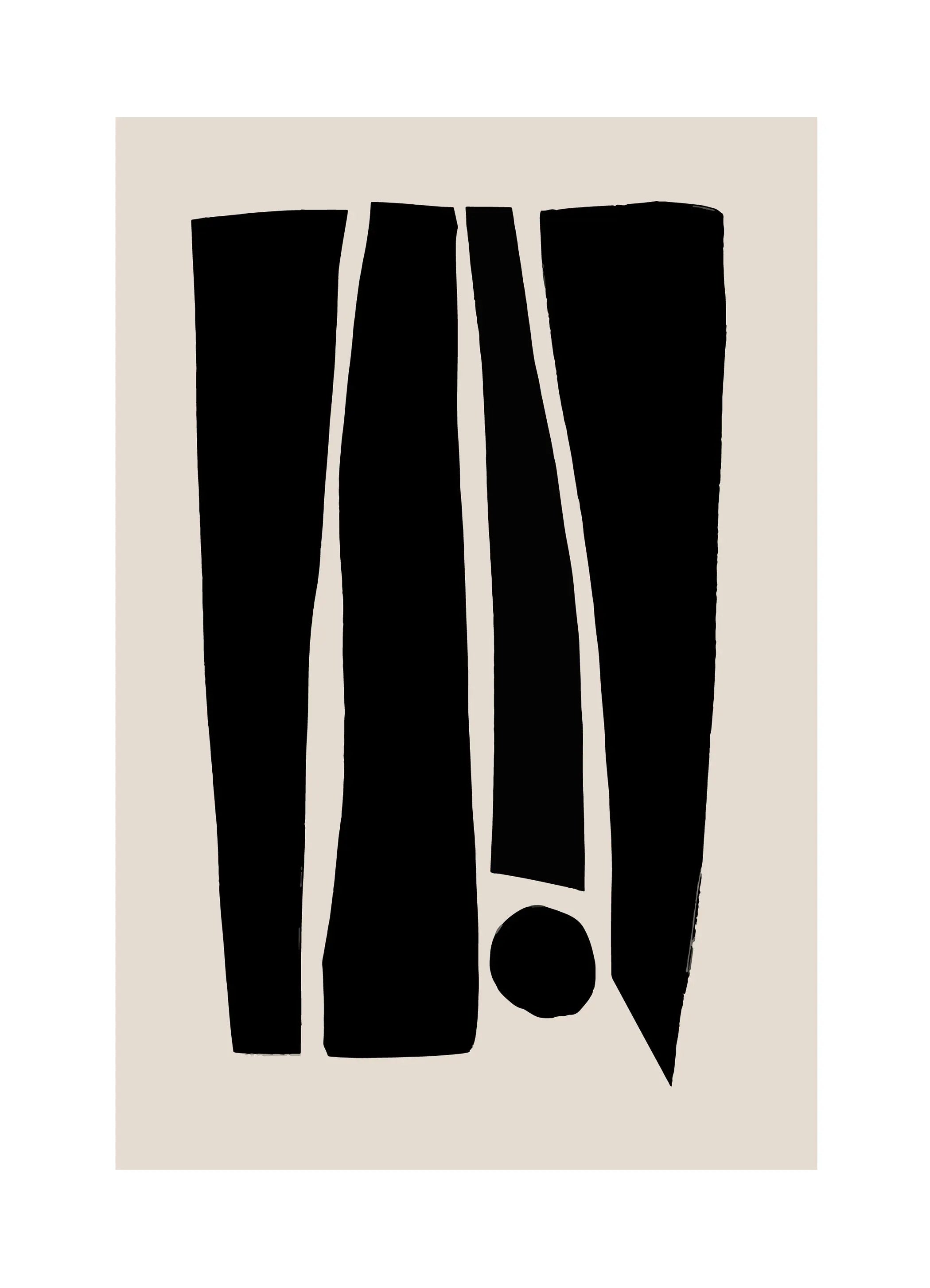 Thick Brush Flowing Lines Black Beige Abstract Wall Art Fine Art Canvas Prints Minimalist Artworks For Modern Apartment Living Room Home Office Decor