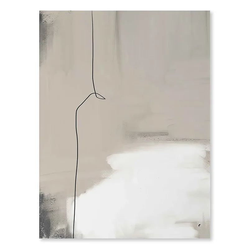 Thick Brush Strokes Beige Gray Black Wall Art Fine Art Canvas Prints Modern Abstract Pictures For Living Dining Room Bedroom Art Decor