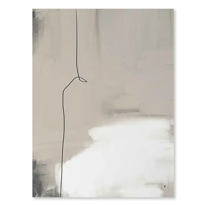 Thick Brush Strokes Beige Gray Black Wall Art Fine Art Canvas Prints Modern Abstract Pictures For Living Dining Room Bedroom Art Decor