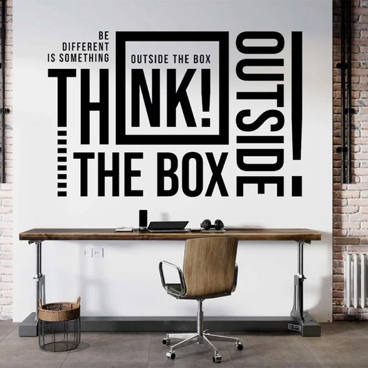Think Outside The Box Wall Sticker For Office Team Building Creative Thinking Motivational Wall Decal For Study Quotes Daily Mantra