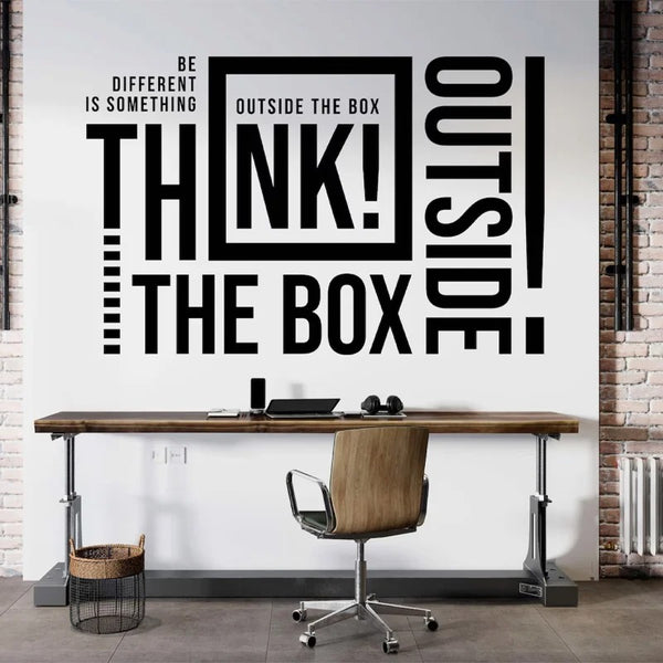Think Outside The Box Wall Sticker For Office Team Building ...