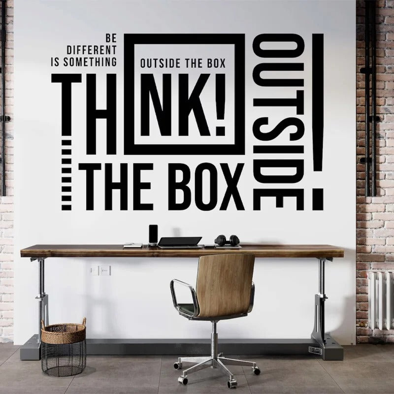 Think Outside The Box Wall Sticker For Office Team Building ...