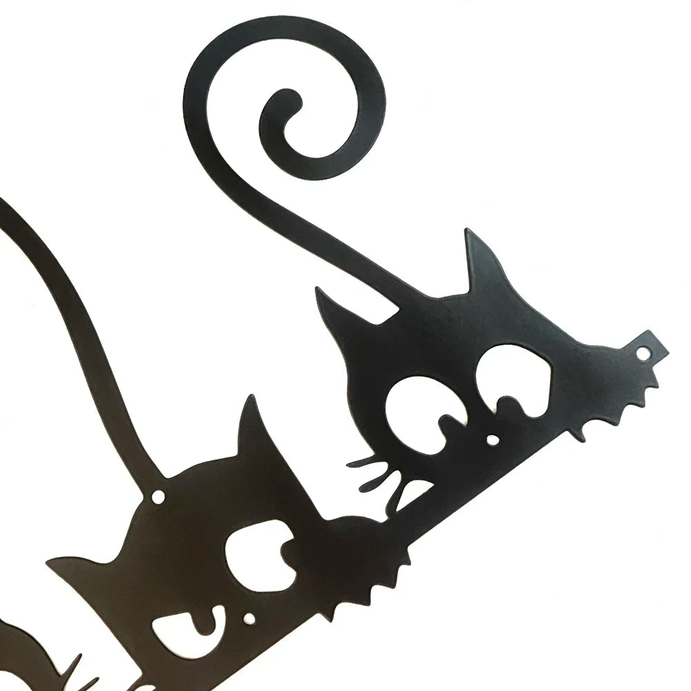 Three Black Cats Metal Wall Art 3d Iron Crafted Metal Wall Decoration For Living Room Dining Room Kitchen Cat Lovers Home Decor