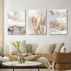 Tranquil Sea Grass Beach Seaside Landscape Wall Art Fine Art Canvas Prints Scandinavian Pictures Of Calm For Inspirational Living Room Decor