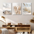 Tranquil Sea Grass Beach Seaside Landscape Wall Art Fine Art Canvas Prints Scandinavian Pictures Of Calm For Inspirational Living Room Decor