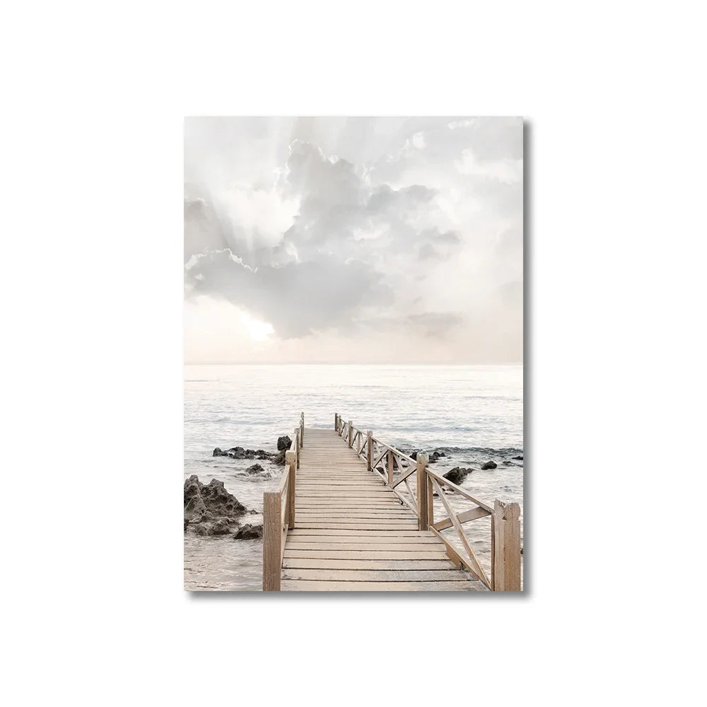 Tranquil Sea Grass Beach Seaside Landscape Wall Art Fine Art Canvas Prints Scandinavian Pictures Of Calm For Inspirational Living Room Decor