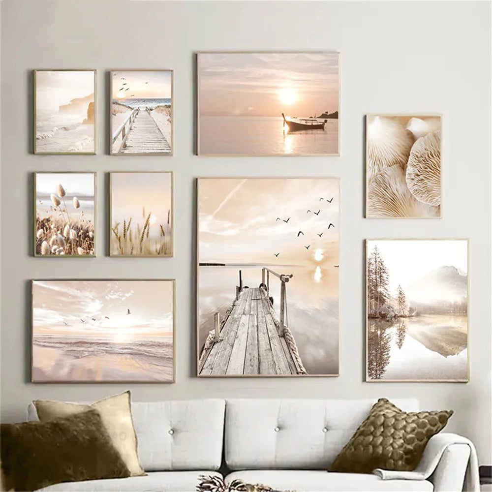 Tranquil Sunset Seascape Landscapes Wall Art Fine Art Canvas Prints Gallery Pictures For Living Room Bedroom Modern Nordic Pictures Of Calm 2025