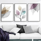 Translucent Leaves Wall Art Fine Art Canvas Prints Minimalist Abstract Botanical Pictures For Living Room Dining Room Bedroom Art Decor